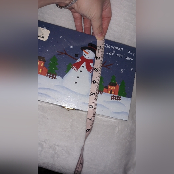 Vintage BUILD A SNOWMAN KIT IN WOOD BOX - Picture 7 of 10